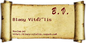 Blasy Vitális névjegykártya